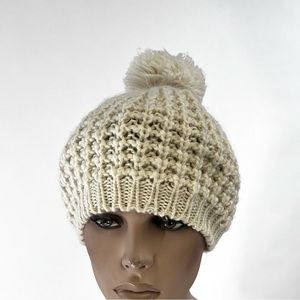 H&M Women's Light Beige Pompon Beanie Hat
